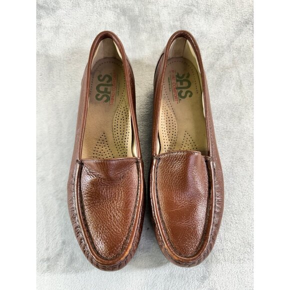 SAS Womens 8 brown leather slip on loafers tripad comfort - Picture 4 of 16